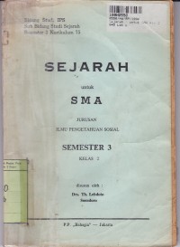 Sejarah: Untuk SMA Kelas. II [Jurusan IPS]  Sem. 3