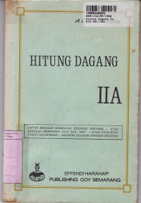 Hitung Dagang  [Jilid 2a]: untuk SMP, SMA Ujian Tata Buku, Fak. Ekonomi & Akademi