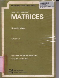 Scaum's outline of Theory & Problems of Matrices