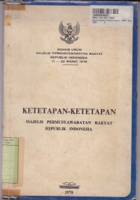 Ketetapan-ketetapan Majelis Permusyawaratan Rakyat Republik Indonesia