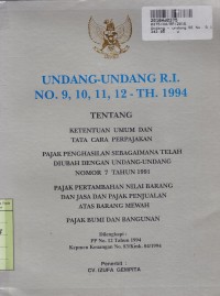 Undang-undang RI No. 9, 10, 11, 12, - th. 1994