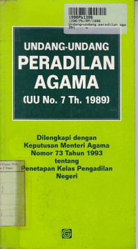 Undang-undang Peradilan Agam [UU No.7 th. 1989]