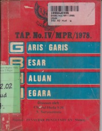 Ketetapan No. IV/MPR/1978: Garis-garis Besar Haluan Negara