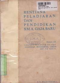 Rentjana Peladjaran dan Pendidikan SMA Gaja Baru