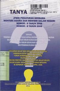 Tanya Jawab: Peraturan Bersama Menteri Agama dan Menteri Dalam Negeri