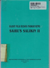 Kajian Nilai Budaya Naskah Kuno Sairu's Salikin II