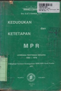 Kedudukan dan Ketetapan MPR: Lembaga Tertinggi Negara 1960-1978