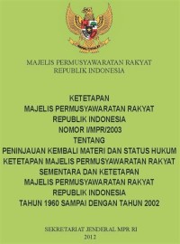 Ketetapan MPR RI Nomor I/MPR/2003