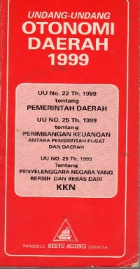 Undang-undang Otonomi Daerah th. 1999